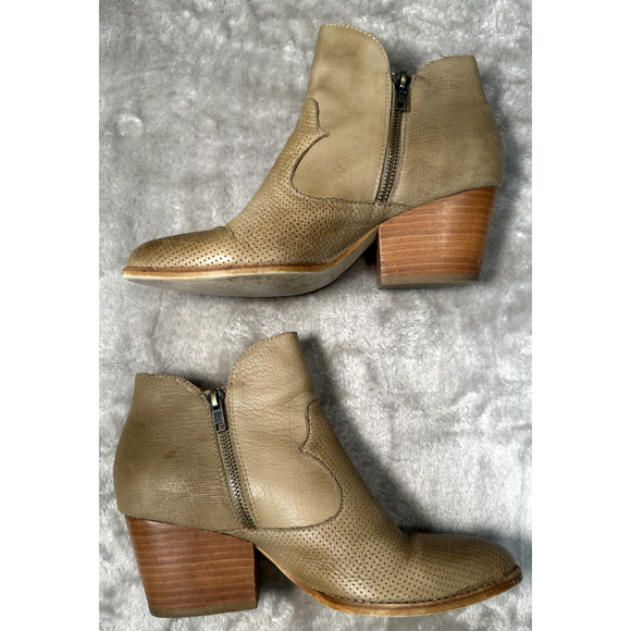 Silent D Anthropologie WhatX Tan Leather Ankle Boots Womens Size EU 39 US 8 - Picture 3 of 8